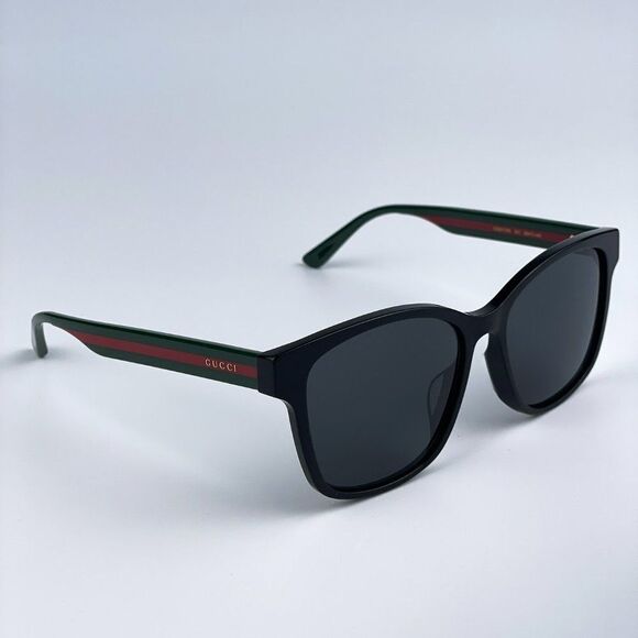 NEW Gucci GG0417SK 001 Black Multicolour Grey Oval Unisex Sunglasses - Picture 7 of 12